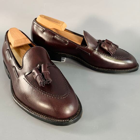 ALDEN Size 7 Burgundy Calfskin Leather Tassel Moccasin Loafer - Picture 1 of 11